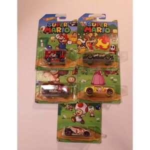 Hot Wheels  2016 Mattel Super Mario Lot of 5 (K)